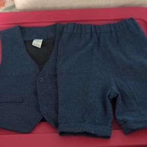 SHEIN Navy Kids Vest and Shorts Set